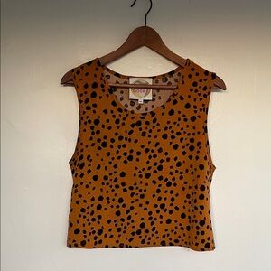 Hayley Solar 100% Rayon Leopard Print Sleeveless Blouse M/L